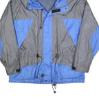 NOBLE SSIMO Mens Grey & Blue Outdoor Jacket M Polyester Blend Zip Hooded