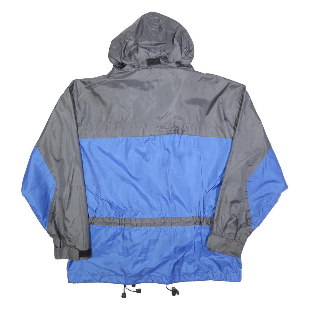NOBLE SSIMO Mens Grey & Blue Outdoor Jacket M Polyester Blend Zip Hooded