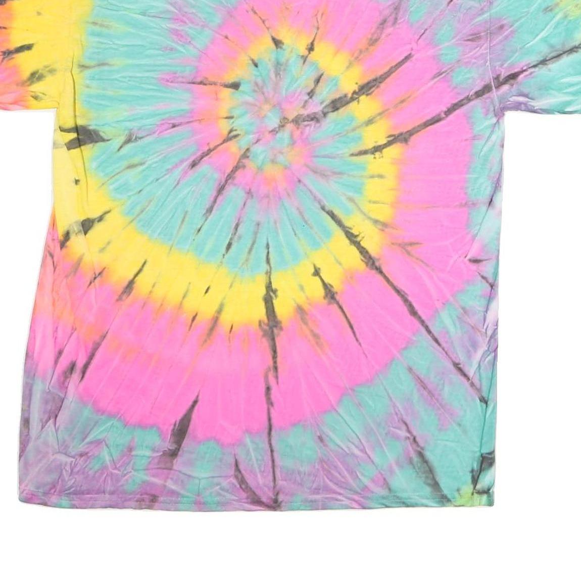 GILDAN Mens Multicolour Tie Dye Graphic T-Shirt L Short Sleeve Crew Neck Be Kind