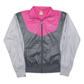 NIKE Womens Pink & Grey Colourblock Track Jacket M Polyester Zip Casual Sports