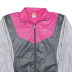 NIKE Womens Pink & Grey Colourblock Track Jacket M Polyester Zip Casual Sports