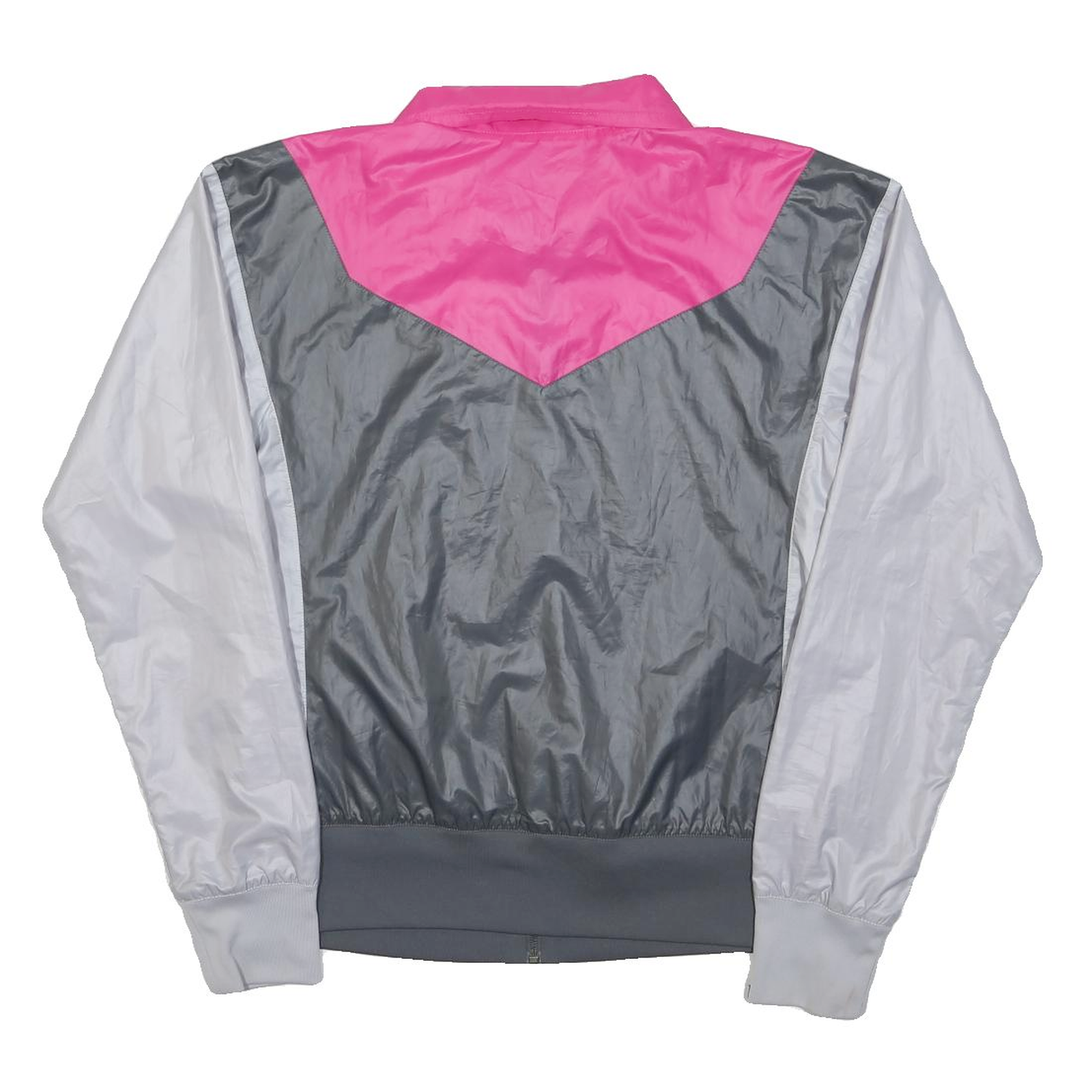 NIKE Womens Pink & Grey Colourblock Track Jacket M Polyester Zip Casual Sports