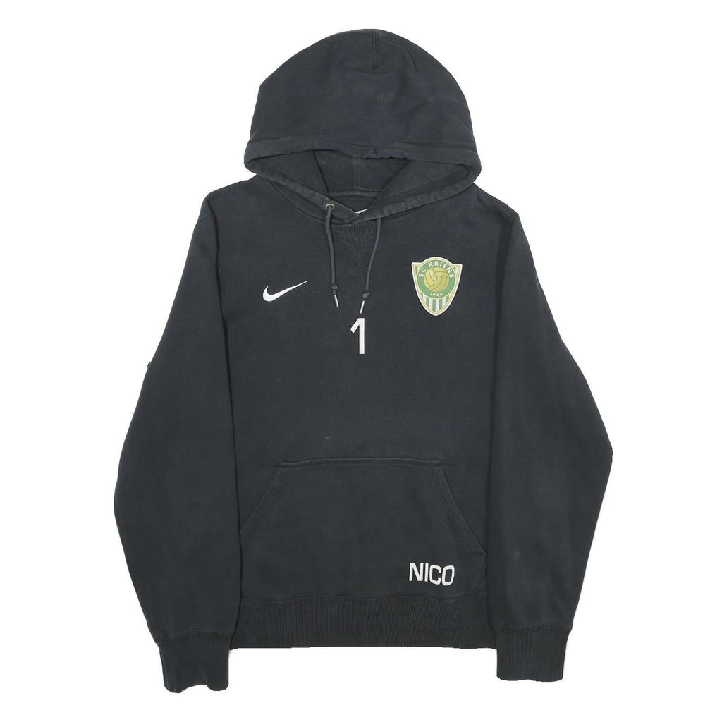 NIKE Mens Black SC Kriens Cotton Blend Pullover Hoodie M Sports Sweatshirt
