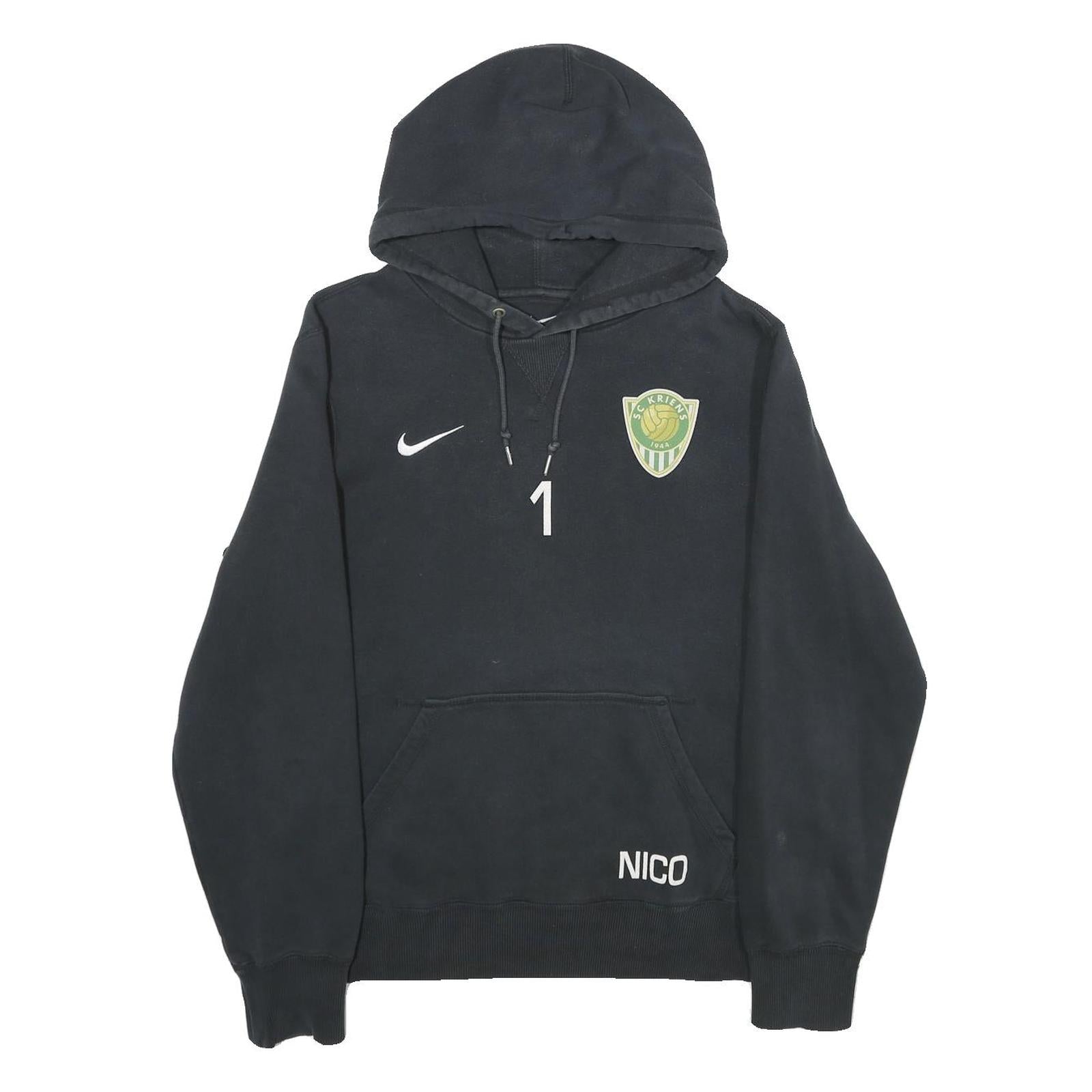 NIKE Mens Black SC Kriens Cotton Blend Pullover Hoodie M Sports Sweatshirt