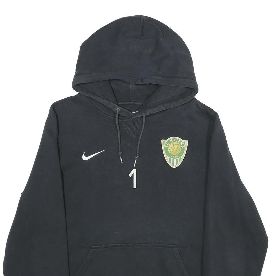 NIKE Mens Black SC Kriens Cotton Blend Pullover Hoodie M Sports Sweatshirt