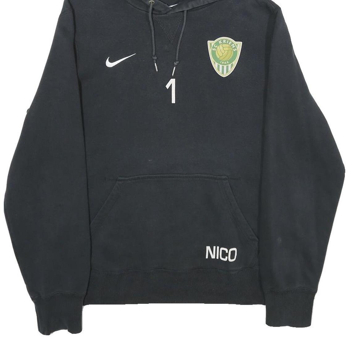 NIKE Mens Black SC Kriens Cotton Blend Pullover Hoodie M Sports Sweatshirt