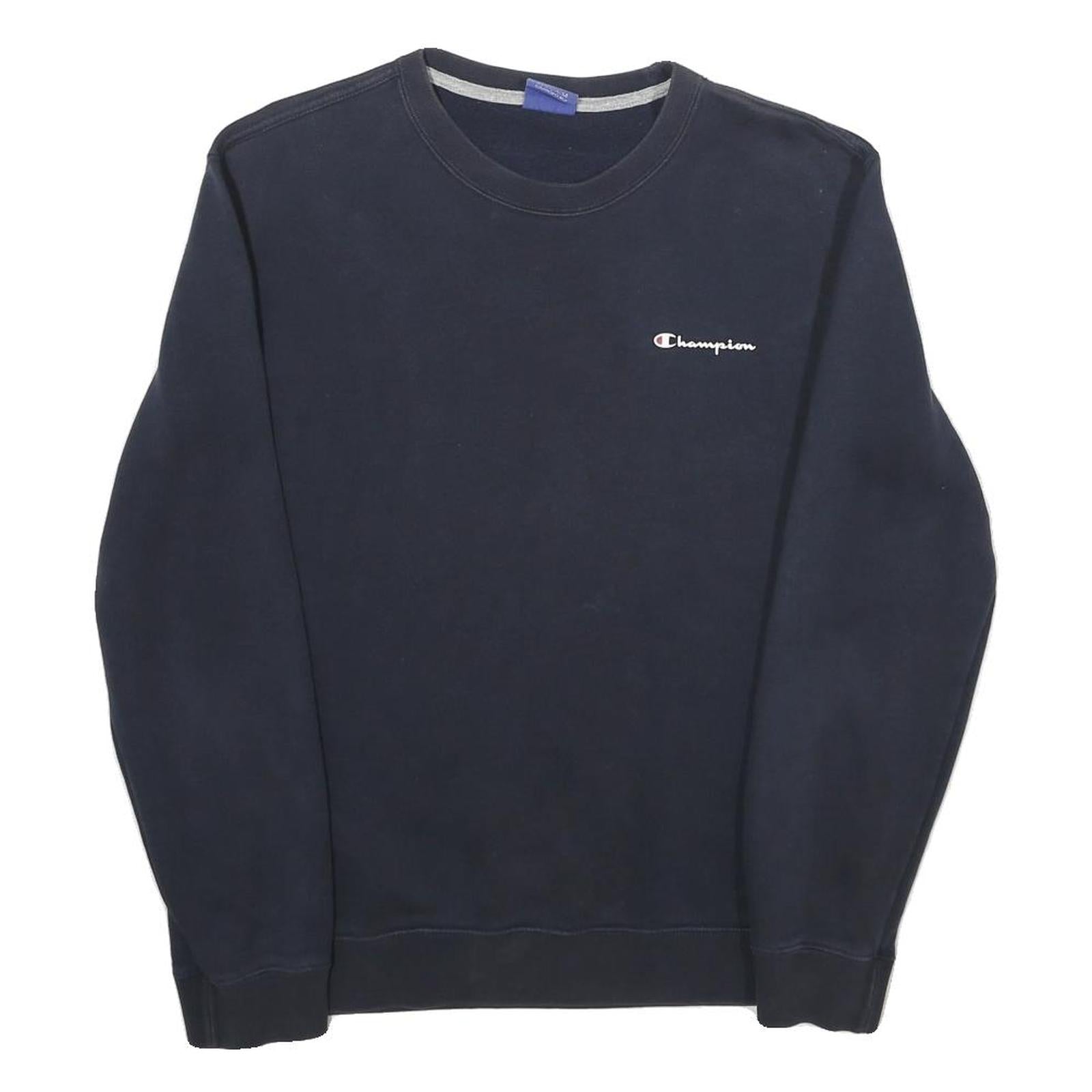 CHAMPION Mens Black Cotton Blend Crew Neck Sweatshirt M Casual Pullover