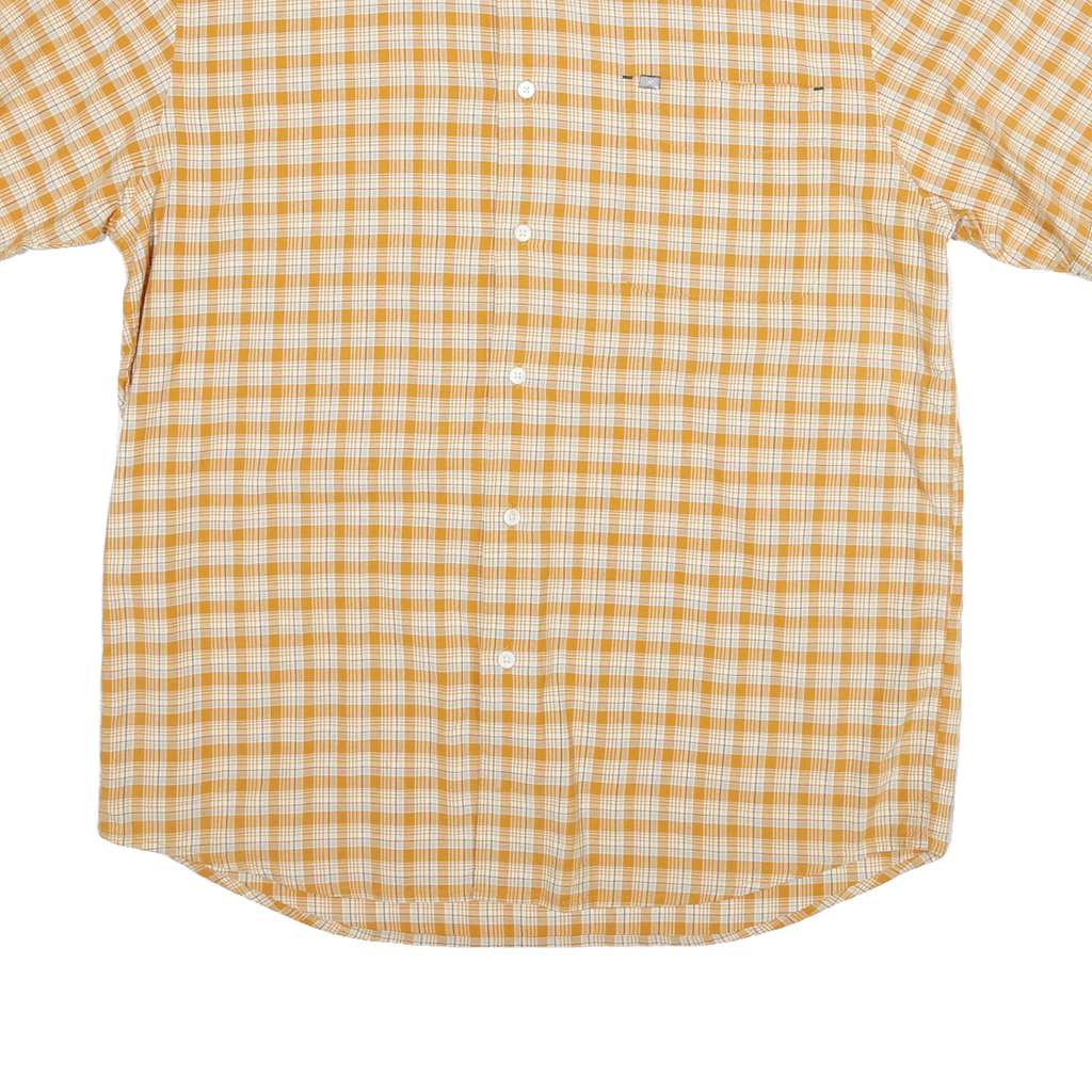 NAUTICA Mens Beige Check Short Sleeve Shirt M Cotton Blend Casual Summer Wear