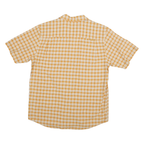 NAUTICA Mens Beige Check Short Sleeve Shirt M Cotton Blend Casual Summer Wear