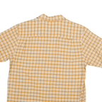 NAUTICA Mens Beige Check Short Sleeve Shirt M Cotton Blend Casual Summer Wear