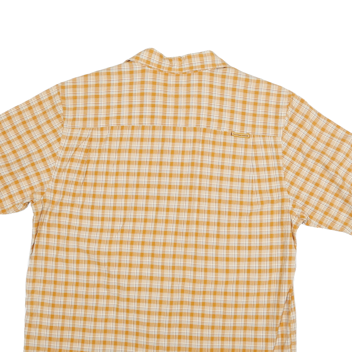 NAUTICA Mens Beige Check Short Sleeve Shirt M Cotton Blend Casual Summer Wear