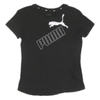 PUMA Womens Black Graphic T-Shirt S Short Sleeve Crew Neck Casual Top