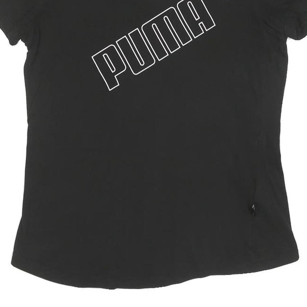 PUMA Womens Black Graphic T-Shirt S Short Sleeve Crew Neck Casual Top