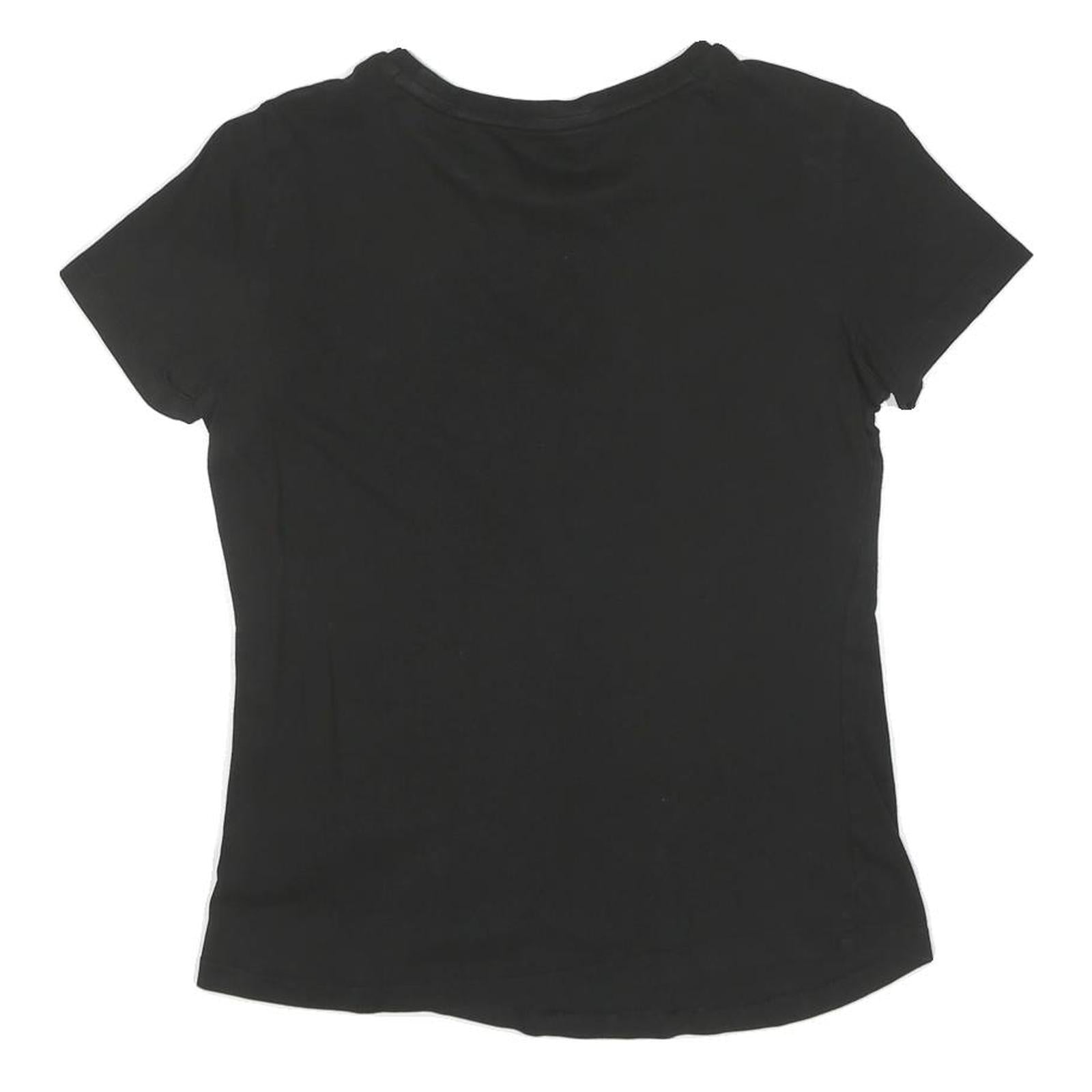 PUMA Womens Black Graphic T-Shirt S Short Sleeve Crew Neck Casual Top