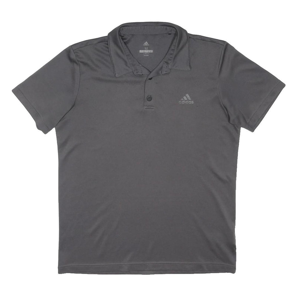 ADIDAS Mens Grey Polyester Blend Short Sleeve Basic Polo Shirt M Climalite