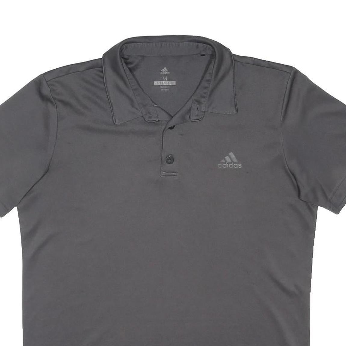 ADIDAS Mens Grey Polyester Blend Short Sleeve Basic Polo Shirt M Climalite