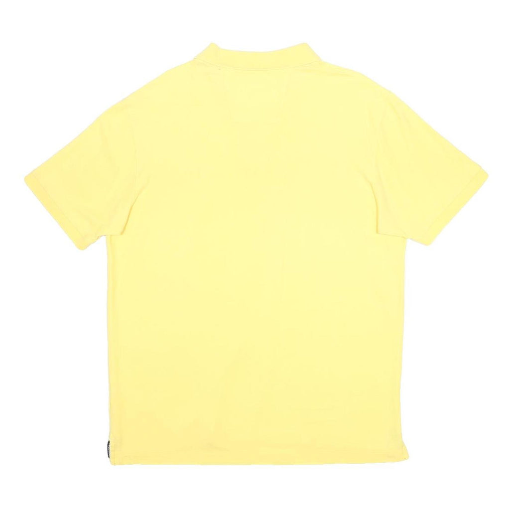 NAUTICA Mens Yellow Short Sleeve Plain M Cotton Polo Shirt Classic Fit