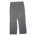 CARHARTT Mens Regular Fit Grey Cotton Blend Trousers W32 L30 Zip Closure Durable
