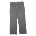 CARHARTT Mens Regular Fit Grey Cotton Blend Trousers W32 L30 Zip Closure Durable