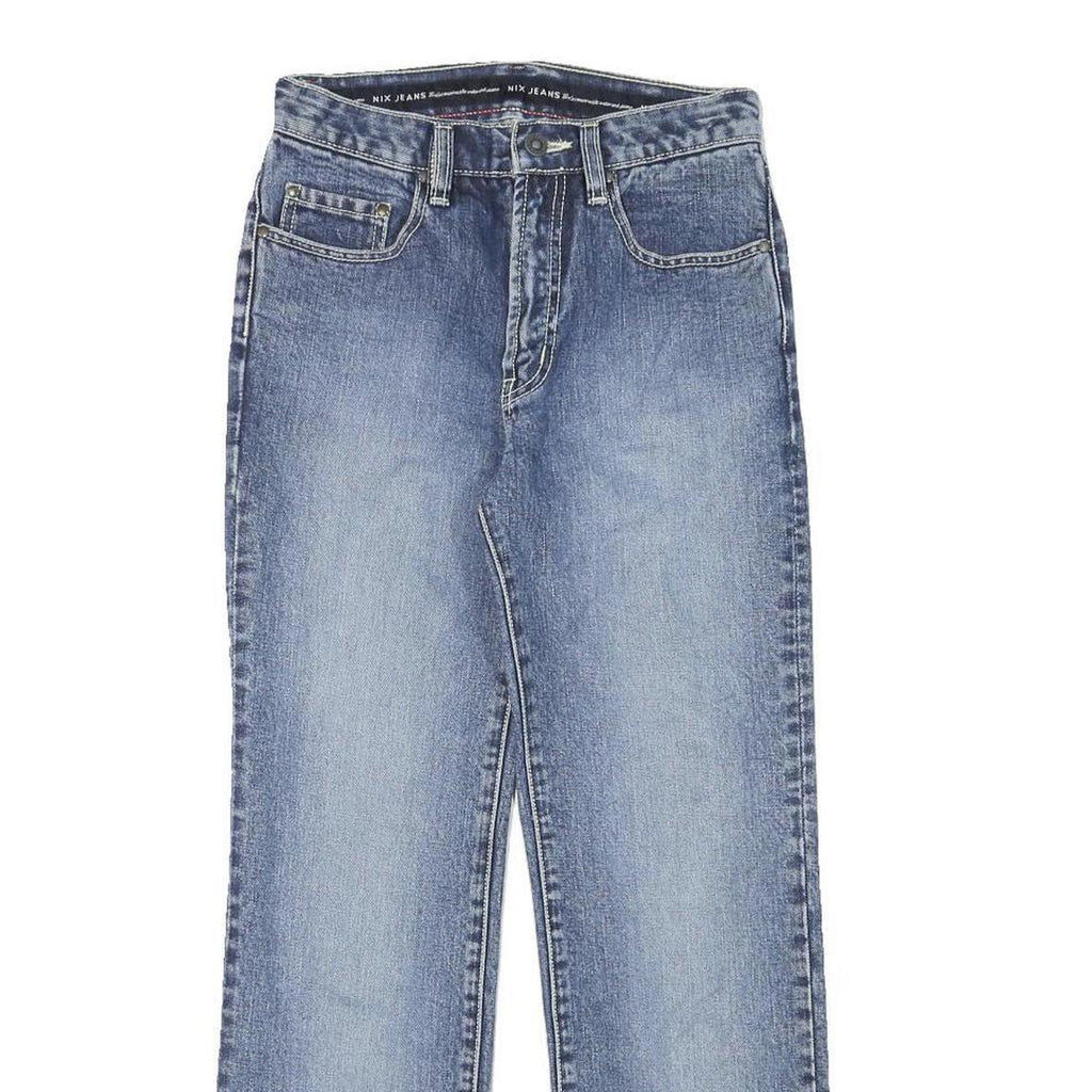 NIX Womens Blue Regular Straight Denim Medium W26 L27 Zip Closure Jeans