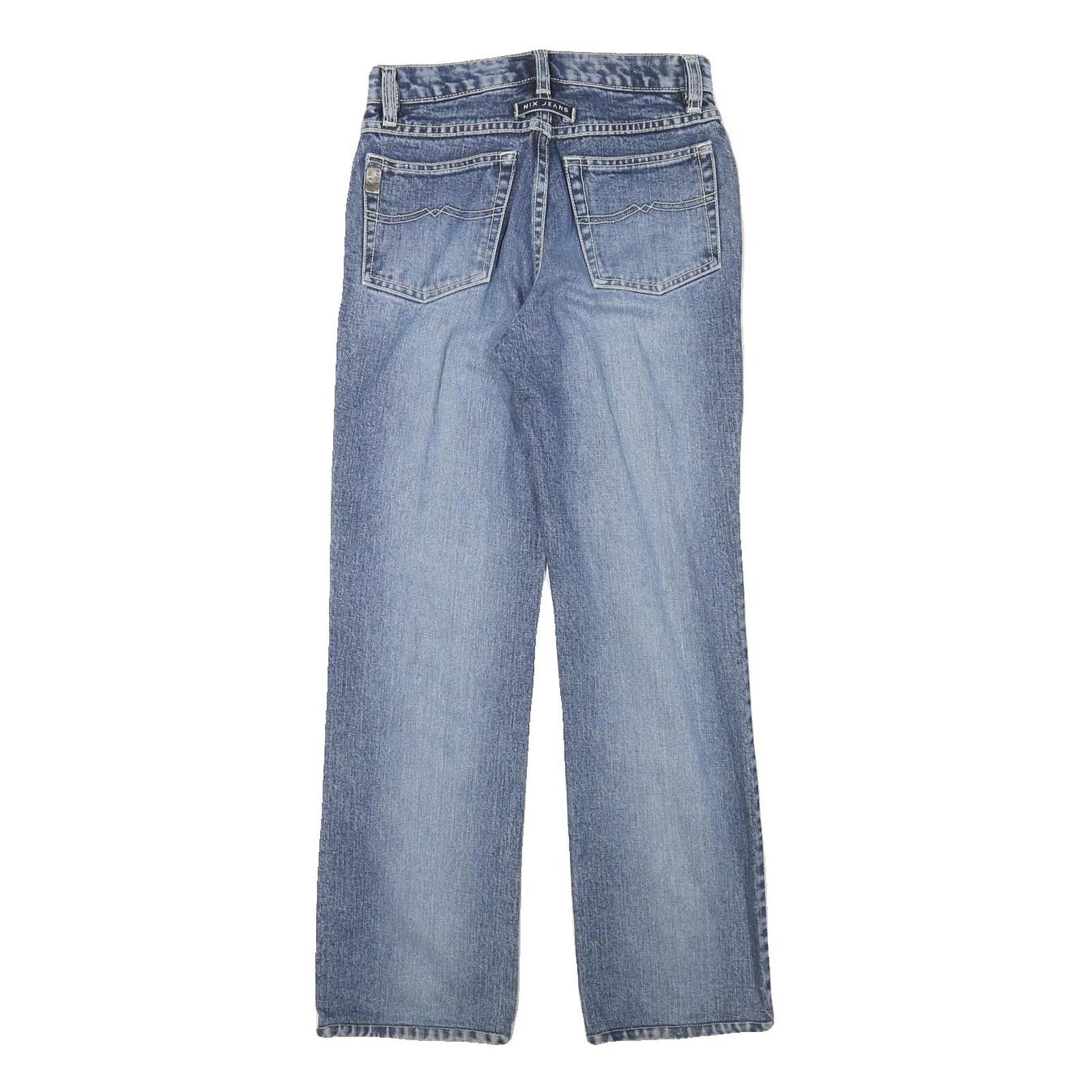 NIX Womens Blue Regular Straight Denim Medium W26 L27 Zip Closure Jeans