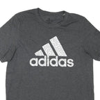 ADIDAS Mens Grey Cotton Blend T-Shirt M Short Sleeve Crew Neck Logo Graphic