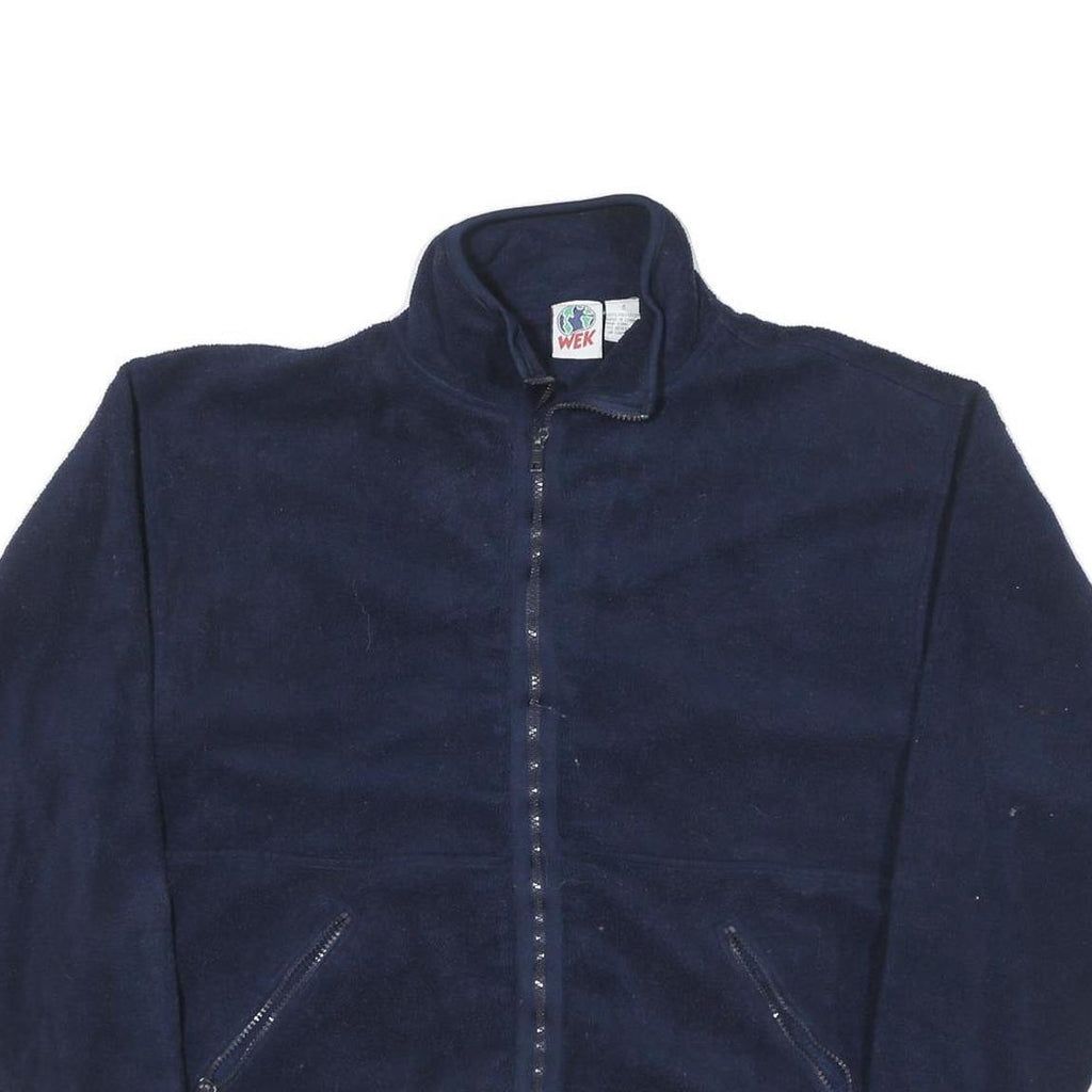 WEK Mens Navy Zip Jacket S Polyester Blend Plain Warm Comfort Casual