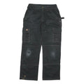 DICKIES Womens Regular Black Cargo Denim Jeans W30 L29 Workwear Utility Zip