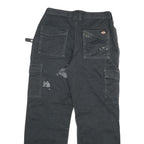 DICKIES Womens Regular Black Cargo Denim Jeans W30 L29 Workwear Utility Zip