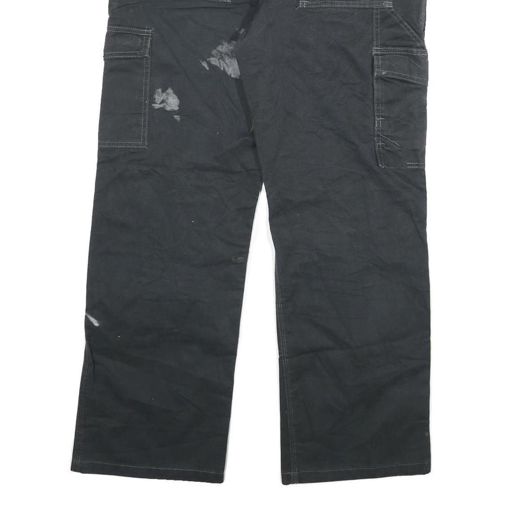 DICKIES Womens Regular Black Cargo Denim Jeans W30 L29 Workwear Utility Zip