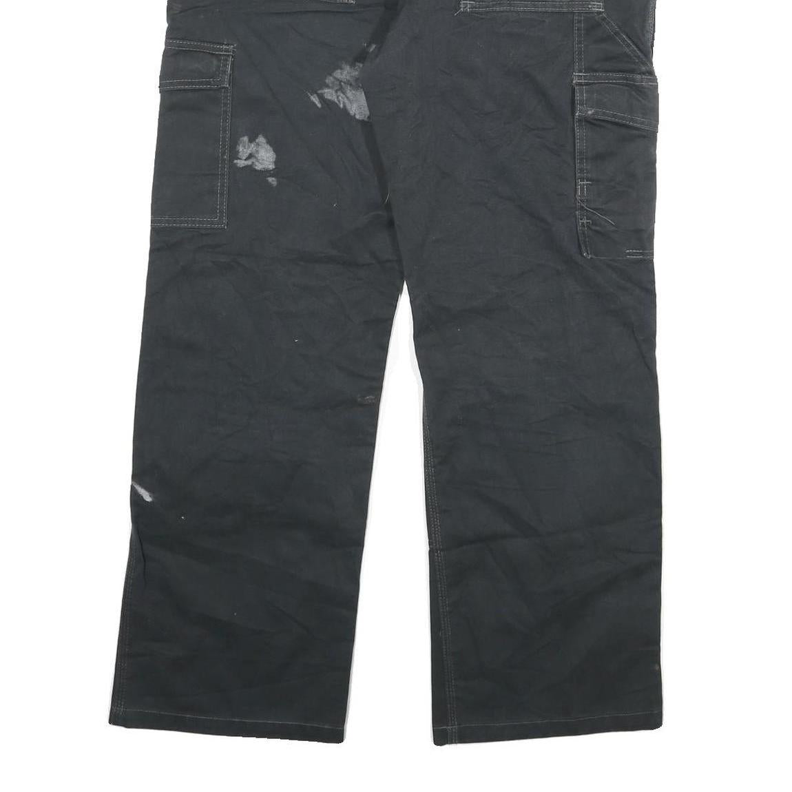 DICKIES Womens Regular Black Cargo Denim Jeans W30 L29 Workwear Utility Zip