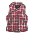 CALVIN KLEIN JEANS Womens Red & White Checked Puffer Jacket M Polyester Zip