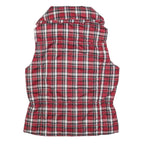 CALVIN KLEIN JEANS Womens Red & White Checked Puffer Jacket M Polyester Zip