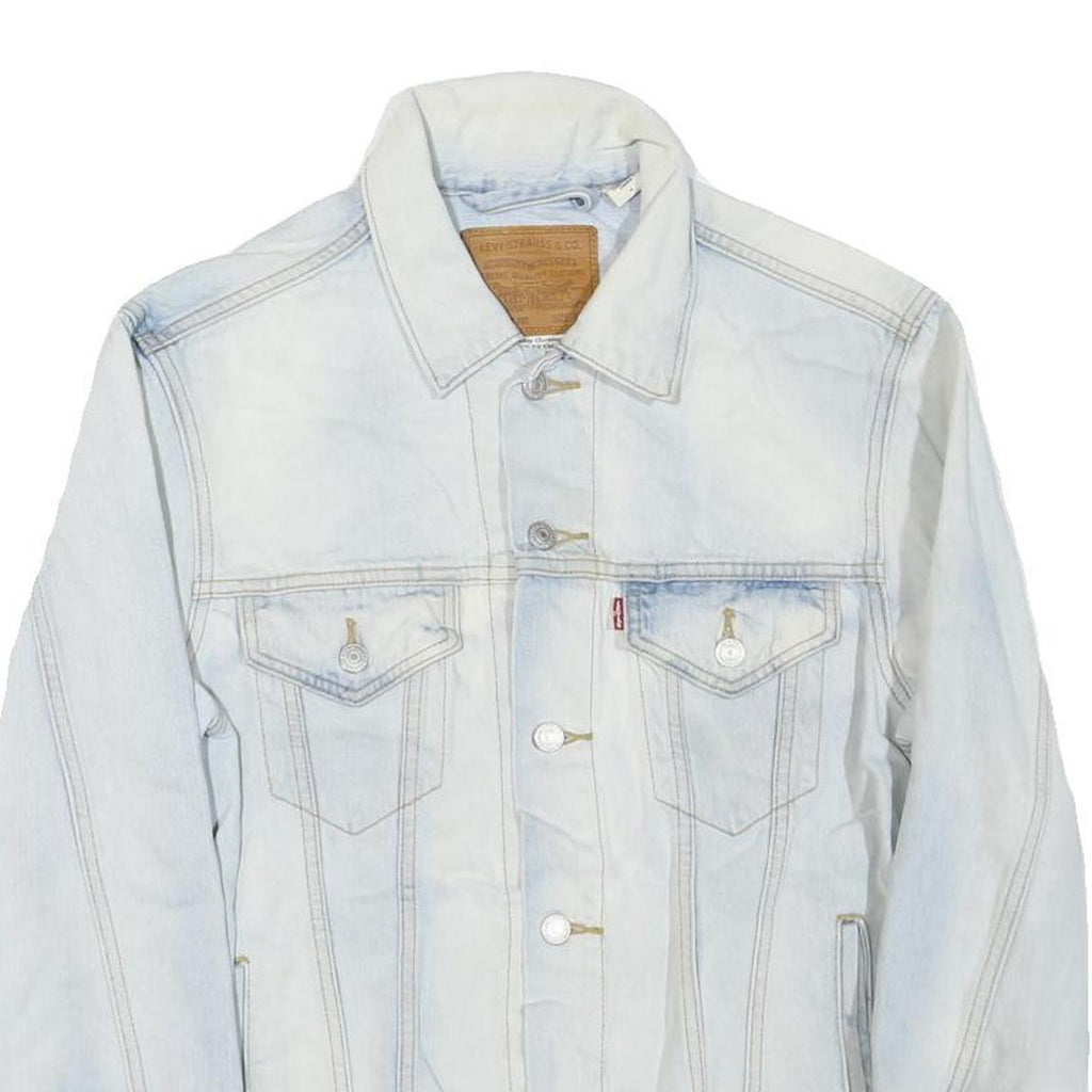 LEVI'S Mens Blue Cotton Blend Denim Jacket M Classic Button Closure Casual