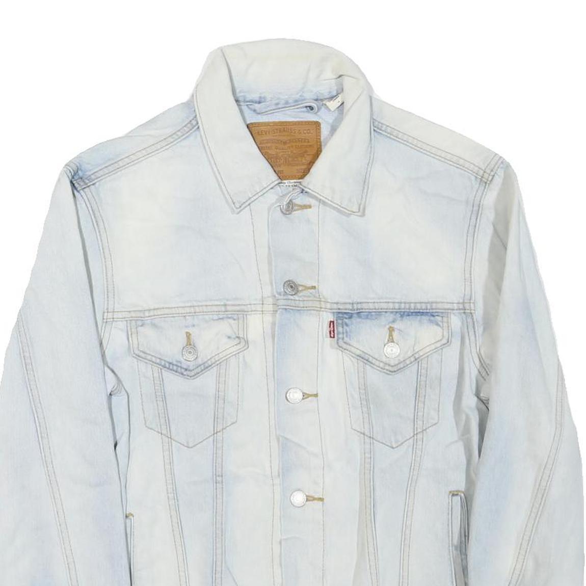LEVI'S Mens Blue Cotton Blend Denim Jacket M Classic Button Closure Casual