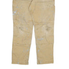 CARHARTT Mens Jeans Beige Relaxed Straight Cotton Blend W36 L32 Workwear Durable