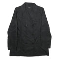 PHARD Womens Black Double Breasted Jacket L Woven Button Closure Classic
