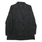 PHARD Womens Black Double Breasted Jacket L Woven Button Closure Classic