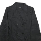 PHARD Womens Black Double Breasted Jacket L Woven Button Closure Classic