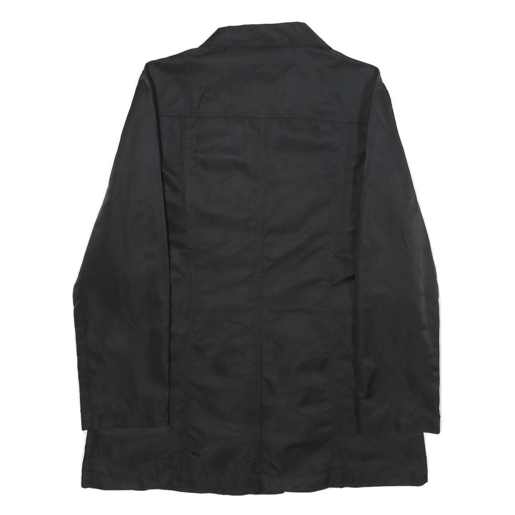 PHARD Womens Black Double Breasted Jacket L Woven Button Closure Classic