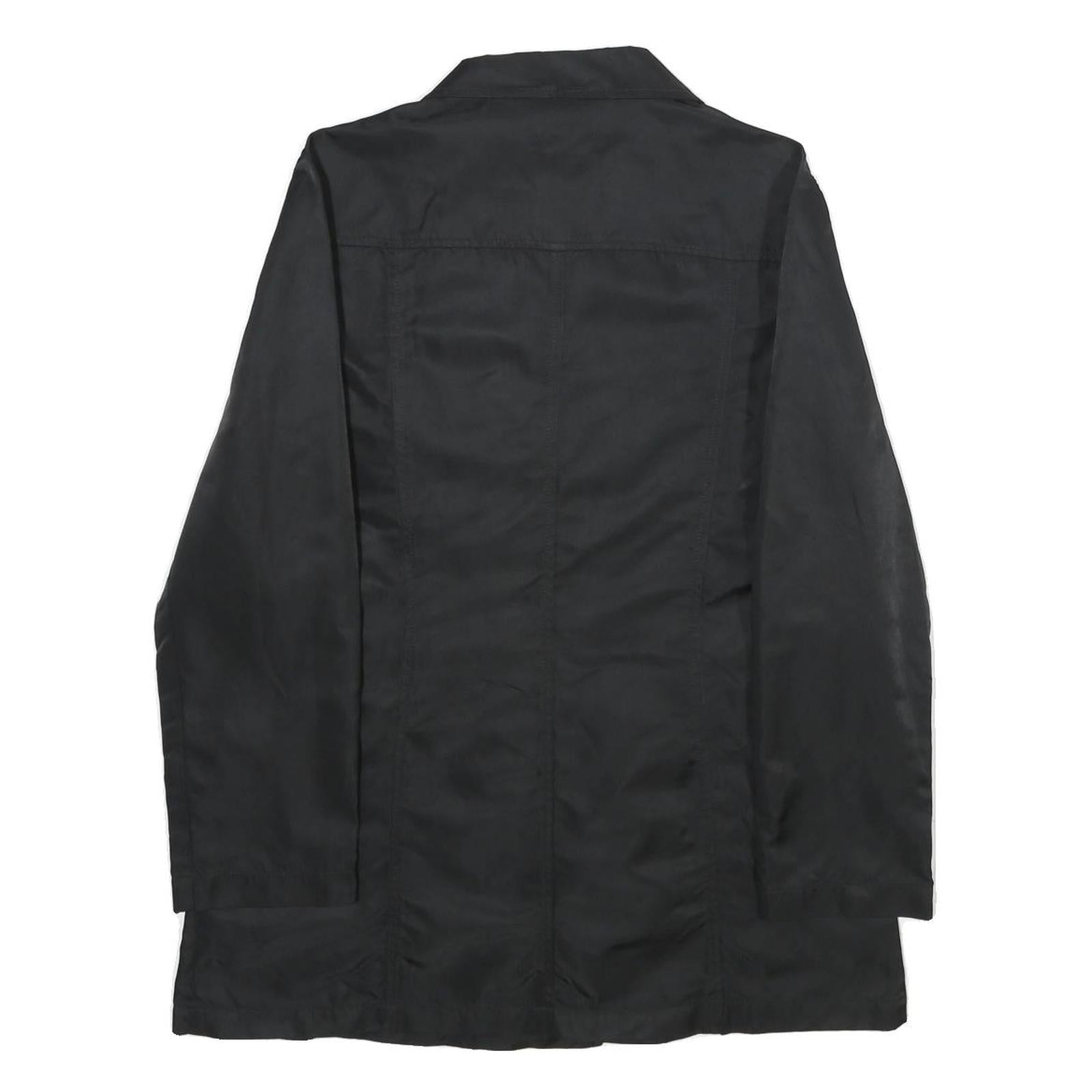 PHARD Womens Black Double Breasted Jacket L Woven Button Closure Classic