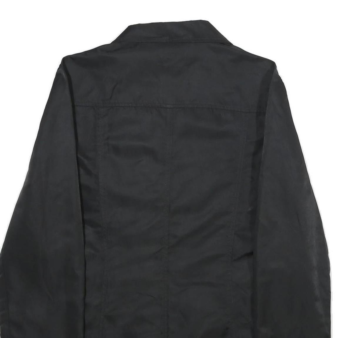 PHARD Womens Black Double Breasted Jacket L Woven Button Closure Classic