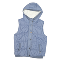ATTRATTIVO Womens Blue Sleeveless Hooded Zip Jacket UK 10 Polyester Blend Puffer