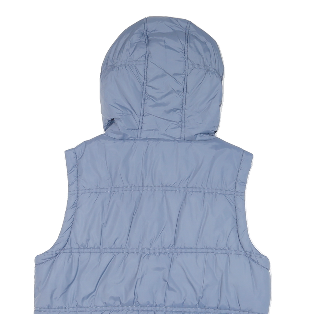 ATTRATTIVO Womens Blue Sleeveless Hooded Zip Jacket UK 10 Polyester Blend Puffer