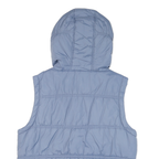 ATTRATTIVO Womens Blue Sleeveless Hooded Zip Jacket UK 10 Polyester Blend Puffer