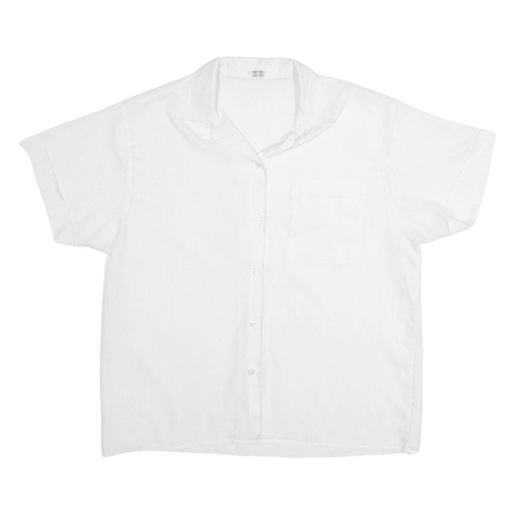 Womens Blouse White V-Neck L