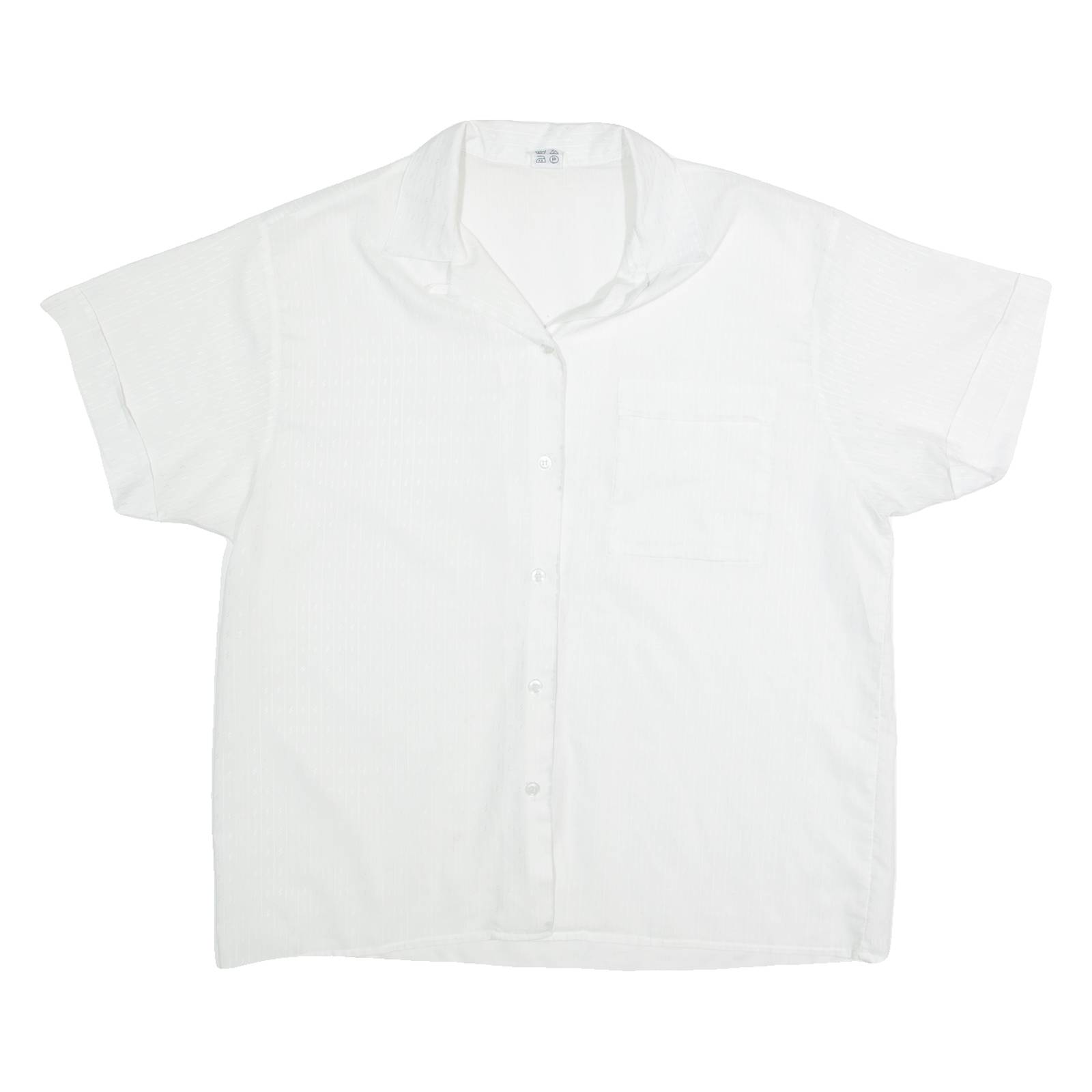 Womens Blouse White V-Neck L