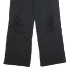 NIKE Womens Black Relaxed Wide-Leg Trousers W34 L32 Lightweight Polyester Zip