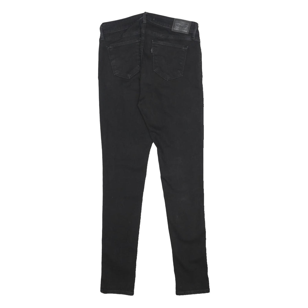 LEVI'S 711 Womens Slim Black Denim Jeans W28 L30 Stretch Zip Slim Fit Skinny