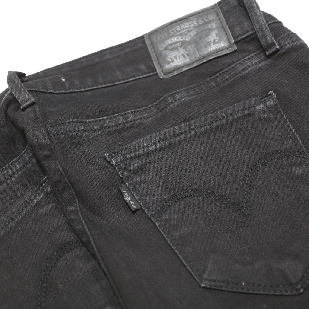 LEVI'S 711 Womens Slim Black Denim Jeans W28 L30 Stretch Zip Slim Fit Skinny
